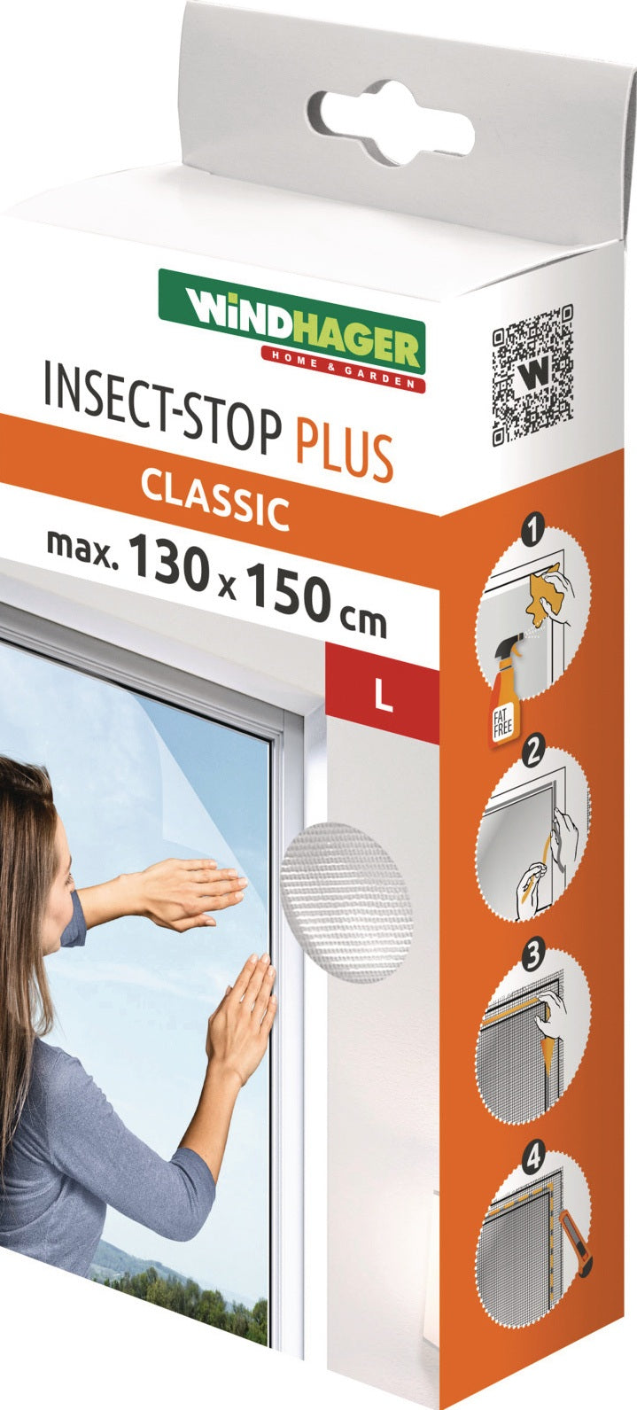 WINDHAGER Fliegengitter 100x100 cm weiß UV-beständig – Insektenschutz für Fenster