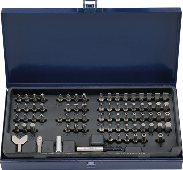 PROMAT Bitsortiment 75-teilig für Sicherungsschrauben – Umfangreiches Set mit Universalhalter, 1/4″ Antrieb