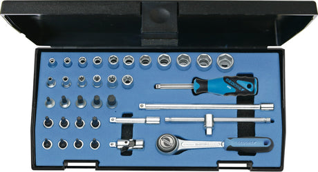 GEDORE Steckschlüsselsatz 20 ITU-3, 36-teilig, 1/4 Zoll, SW 4-14 mm, 72 Zähne, 6-Kant