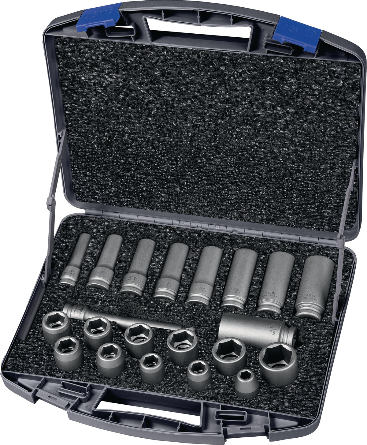 ASW Kraftsteckschlüsselsatz 720 SG 12 OL 12-tlg. 1/2 Zoll 6-kant für Schlagschrauber