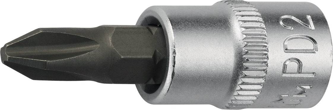 PROMAT Steckschlüsseleinsatz 1/4 Zoll PH 3, Länge 32 mm, Chrom-Vanadium, für Kreuzschlitzschrauben