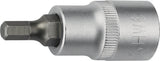PROMAT Steckschlüsseleinsatz 1/2 Zoll Innen-6-kant SW 6 mm, Länge 90 mm, Chrom-Vanadium-Stahl