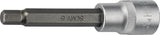 PROMAT Steckschlüsseleinsatz 1/2 Zoll Innen-6-kant SW 6 mm, Länge 90 mm, Chrom-Vanadium-Stahl