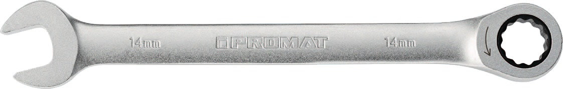 PROMAT Maulringratschenschlüssel SW 8 mm, gerade, 72 Zähne, CV-Stahl verchromt