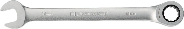 PROMAT Maulringratschenschlüssel SW 8 mm, gerade, 72 Zähne, CV-Stahl verchromt