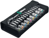 WERA Steckschlüsselsatz 8100 SA 7 Zyklop 28-tlg. 1/4 Zoll SW 5-13 mm mit 76-Zahn-Knarre