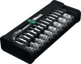 WERA Steckschlüsselsatz 8100 SA 7 Zyklop 28-tlg. 1/4 Zoll SW 5-13 mm mit 76-Zahn-Knarre