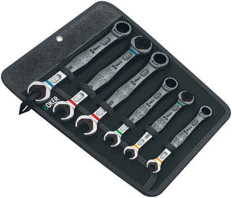 WERA Maulringratschenschlüsselsatz Joker 6-tlg. SW 10-19 mm – mit Haltefunktion
