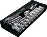 WERA Steckschlüsselsatz Zyklop Metal 28-tlg. 1/2 Zoll SW 10-19 mm mit 76 Zähnen