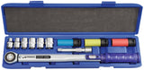 PROMAT Drehmomentschlüsselset 12-teilig 40-200 Nm 1/2 Zoll mit 9 Einsätzen & Verlängerung