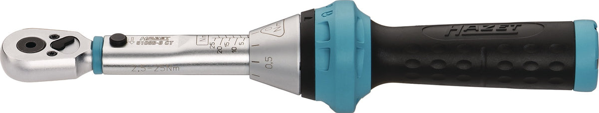 HAZET Drehmomentschlüssel 5107B-3CT 1/4 Zoll 1-9 Nm mit Bit-Umschaltknarre