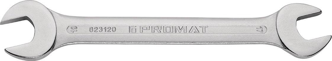 PROMAT Doppelmaulschlüssel 6x7 mm, 122 mm, matt verchromt, CV-Stahl, DIN 3110