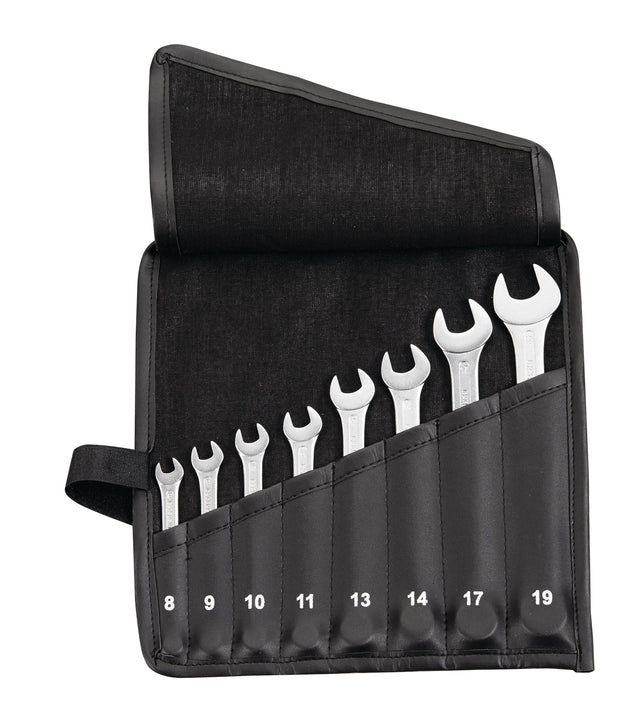 PROMAT Ringmaulschlüsselsatz 12-teilig SW 6-22 mm CV-Stahl verchromt in Rolltasche