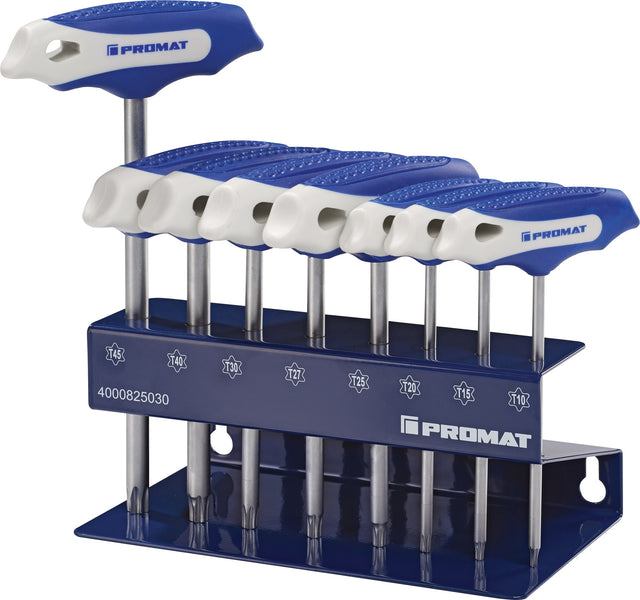 PROMAT Schraubendrehersatz mit Quergriff TX10-TX45 8-teilig S2-Stahl