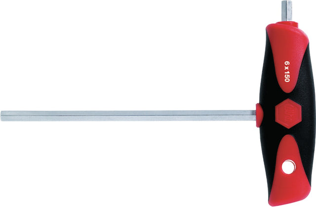 Wiha Stiftschlüssel mit Quergriff 334DS SW 3 mm, Klingenlänge 100 mm, mit Seitenabtrieb, Chrom-Vanadium-Stahl