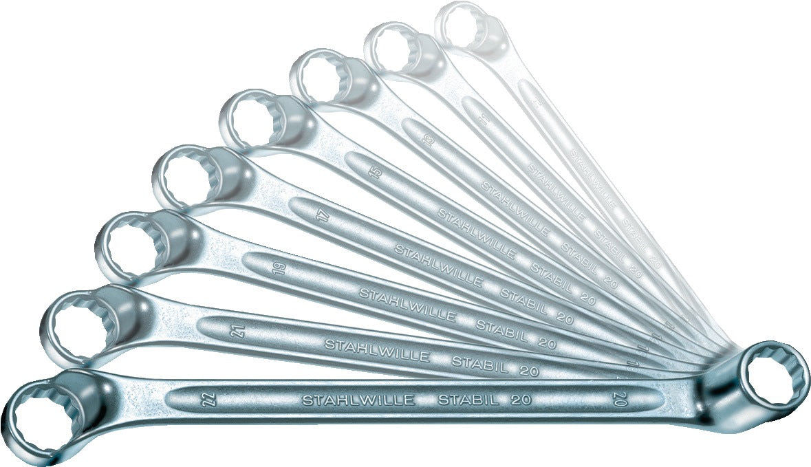 STAHLWILLE Doppelringschlüsselsatz 8-teilig SW 6-22 mm tief gekröpft