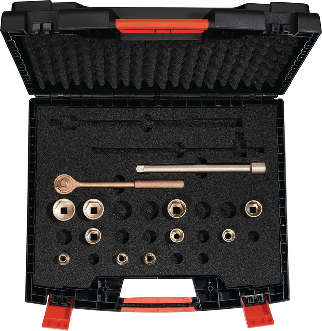 ENDRES TOOLS Steckschlüsselsatz 12-teilig SW 10-32 mm, 1/2″ 4-Kant, funkenfrei