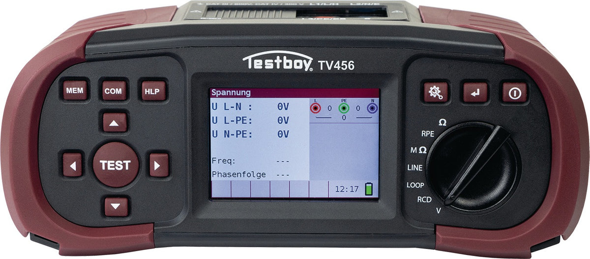 Installationsprüfgerät TV 456 von TESTBOY – Prüfung elektrischer Anlagen inkl. Ladesäulenadapter