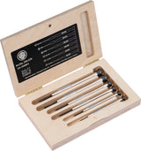 KUKKO Feinmechanikerschraubendrehersatz 250 6-tlg. Schlitz TURNUS mit Holzkasten
