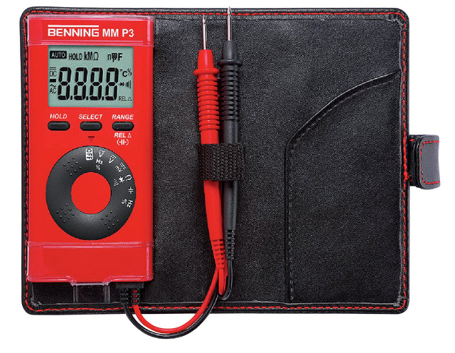 BENNING Multimeter MM P3 – Taschenformat, 0,1 mV–300 V AC/DC RMS, CAT III 300 V