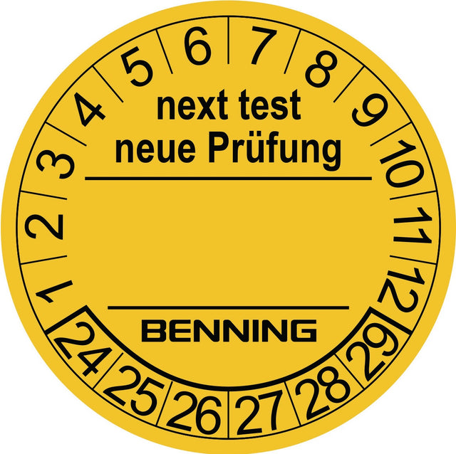 BENNING Prüfplakette Ø 30 mm, 300 Stück auf Rolle, selbstklebend