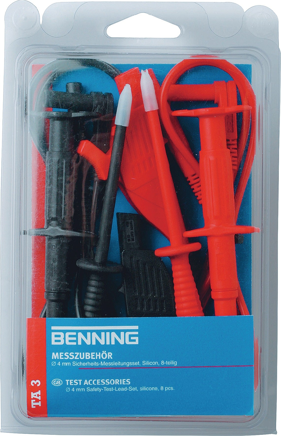 BENNING Messleitungssatz TA 3 044126 8-teilig, Messspitzen-Ø 4 mm, Länge 1000 mm