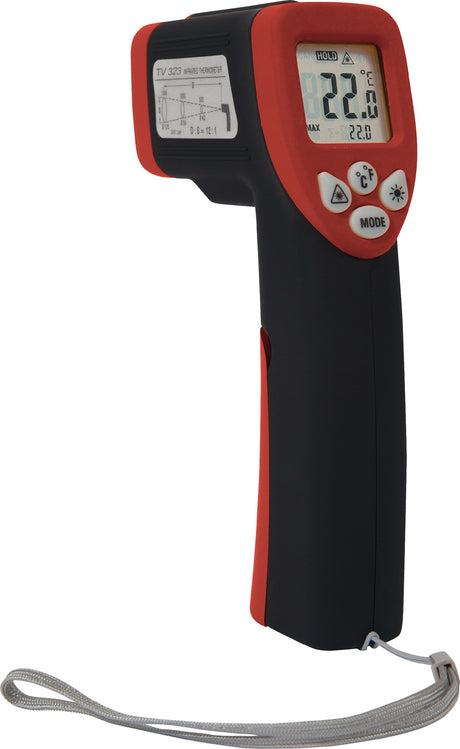Testboy Infrarotthermometer TV 323 –50 bis 550 °C, Laserklasse 2, 12:1 Messverhältnis