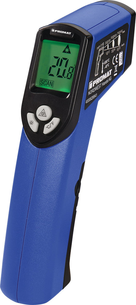 PROMAT Infrarotthermometer IR 100 –40 bis 580 °C, Laserklasse 2, 12:1
