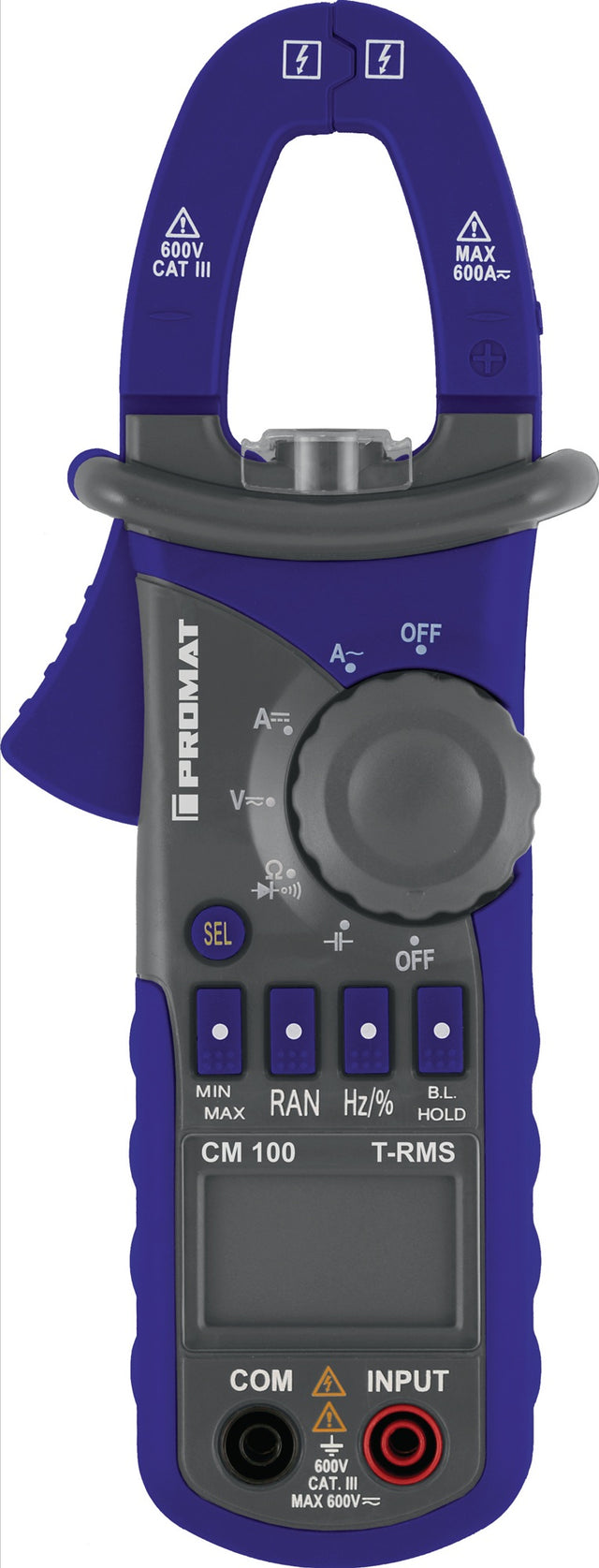 PROMAT Stromzangenmultimeter CM 100 10 mA–600 A AC/DC CAT III 600 V TRUE RMS