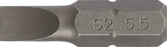 PROMAT Bit für Schlitzschrauben 5,5 mm, Länge 25 mm, 1/4 Zoll C6,3, S2-Stahl