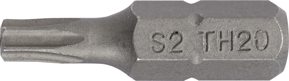 PROMAT Bit P829190 T15 1/4 Zoll mit Bohrung, 25 mm, S2-Stahl, 10er-Pack