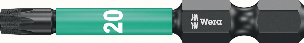WERA Bit 851/1 IMP DC PH2, 25 mm, 1/4 Zoll C6,3 Impaktor, diamantbeschichtet, 10er Box