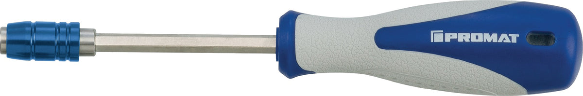 PROMAT Bithandhalter 1/4 Zoll mit Schnellwechselfutter, 100 mm Klinge, 2K-Griff
