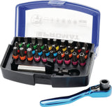 PROMAT Bitsortiment 33-teilig Schlitz/PH/PZD/T/6KT. mit Bitknarre – 1/4″ Antrieb