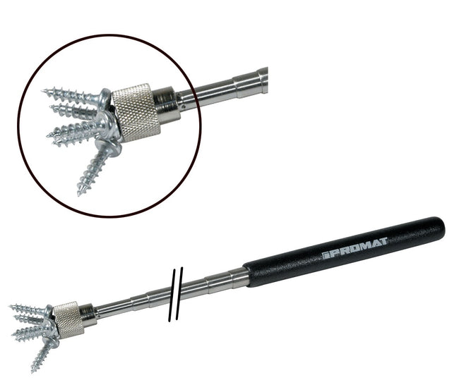 PROMAT Teleskopmagnetheber 635 mm – Magnetkopf Ø 12 mm, Tragfähigkeit ca. 3,5 kg