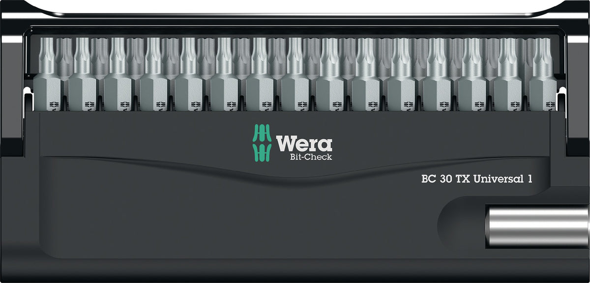 WERA Bit-Check 30 Wood 2 Bitsortiment 30-teilig PH/PZD/TX mit Bithalter