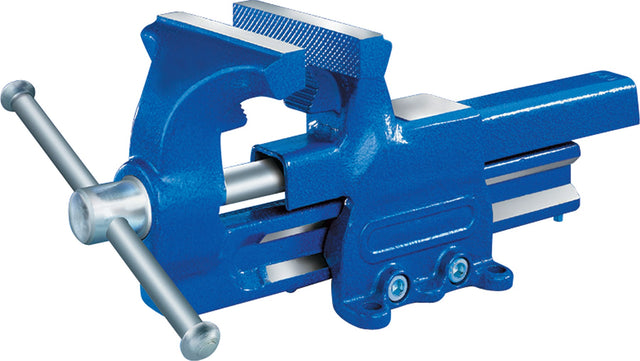 PROMAT Parallelschraubstock geschmiedet, Backenbreite 120 mm, Spannweite 150 mm, mit Rohrspannbacken und Amboss