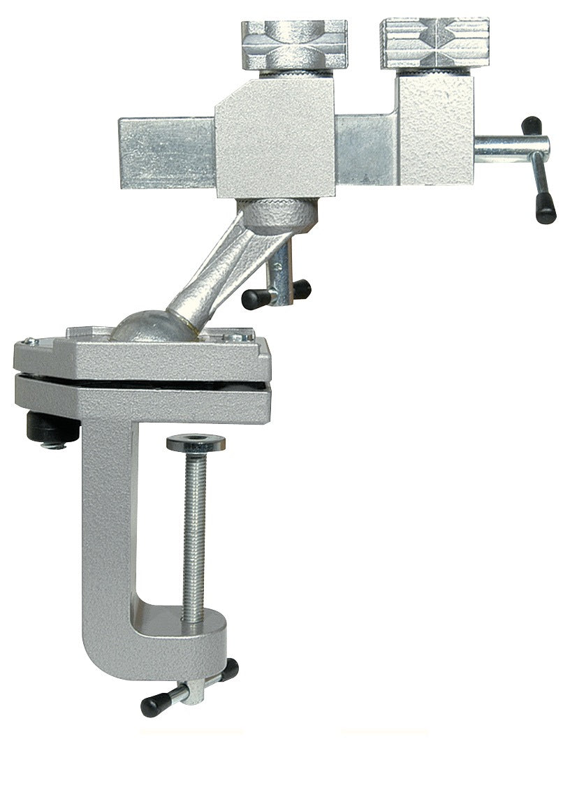 UNISPANN Feinmechanikerschraubstock mit Kugelgelenk, 360° drehbar, 70 mm Spannweite, Klemmbügel