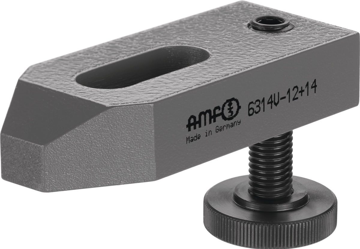 AMF Spanneisen Nr. 6314V für T-Nut 12 + 14 mm – Spannhöhe 10–47 mm, Vergütungsstahl