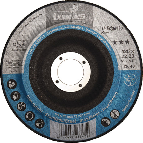 LUKAS Kehlnahtschleifer U-Edge Pro D125 x 10 mm K40 – 5 Stück