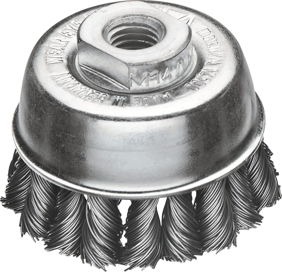 LESSMANN Topfbürste Ø 65 mm M14 Wechselzopf 0,5 mm Stahl für schwere Bürstarbeiten