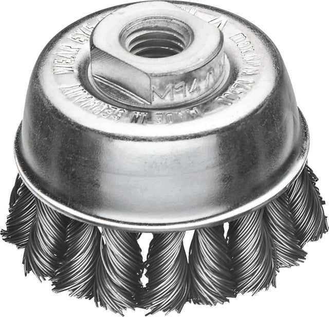 LESSMANN Topfbürste Ø 65 mm M14 Wechselzopf 0,5 mm Stahl für schwere Bürstarbeiten
