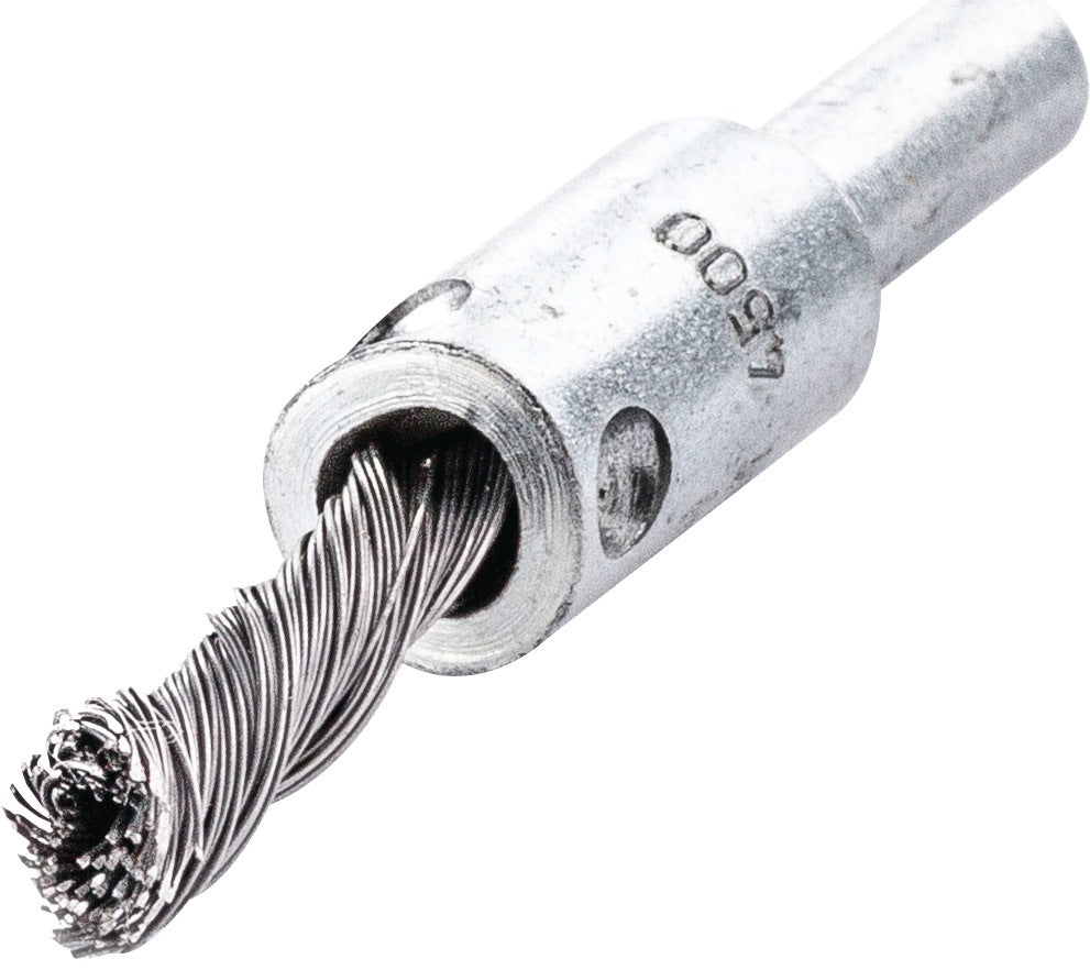 LESSMANN Pinselbürste Ø10 mm Schaft 6 mm Stahl gezopft für präzise Oberflächenbearbeitung