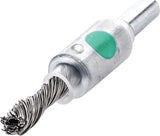 LESSMANN Pinselbürste Ø10 mm Schaft 6 mm Stahl gezopft für präzise Oberflächenbearbeitung
