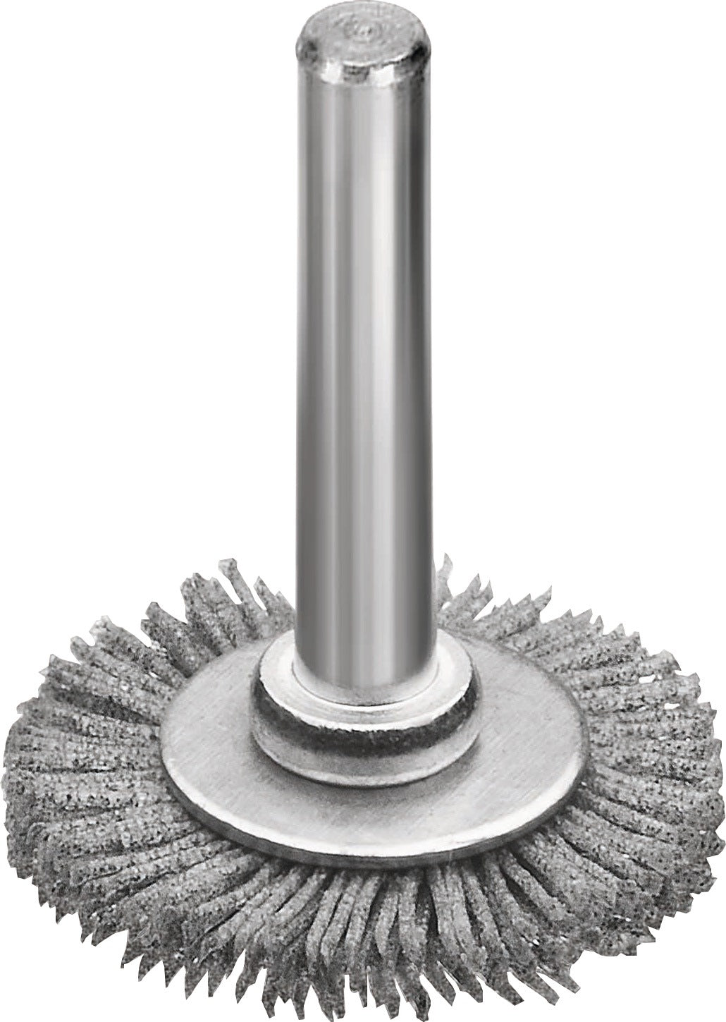 LESSMANN Rundbürste Ø 30 mm mit 6 mm Schaft – SiC Schleifborsten Körnung 120 für Edelstahl & Aluminium