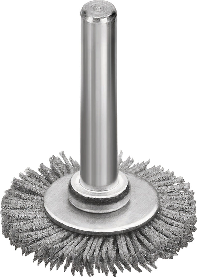 LESSMANN Rundbürste Ø 30 mm mit 6 mm Schaft – SiC Schleifborsten Körnung 120 für Edelstahl & Aluminium