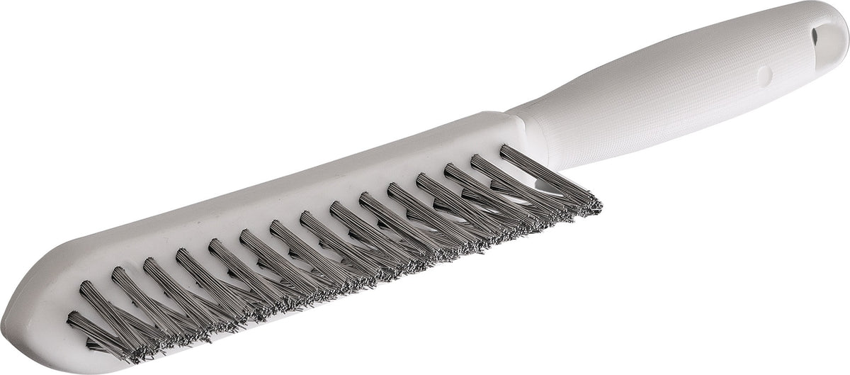 LESSMANN Kehlnahtbürste 290 mm, 0,35 mm VA-Stahldraht gewellt, 3-reihig, lebensmittelecht