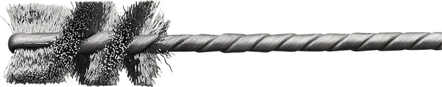 LESSMANN Düsenbürste 10 mm Ø, Schaft 3,8 mm, gewellter Stahl-Draht, 25 mm Besatzbreite – zum Entgraten und Polieren