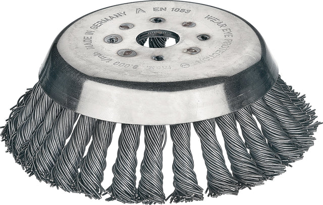 LESSMANN Kegelbürste 155 mm gezopft Stahldraht für Motorsensen und Unkrautentfernung