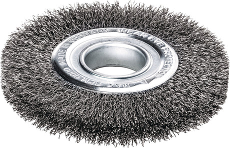 LESSMANN Rundbürste 100 mm Stahldraht gewellt für Schleifbock, 8000 min-¹